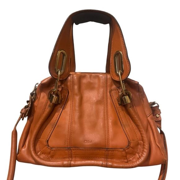 Chloe Handbags - CHLOE Whiskey Brown Leather Small 2way Paraty Satchel